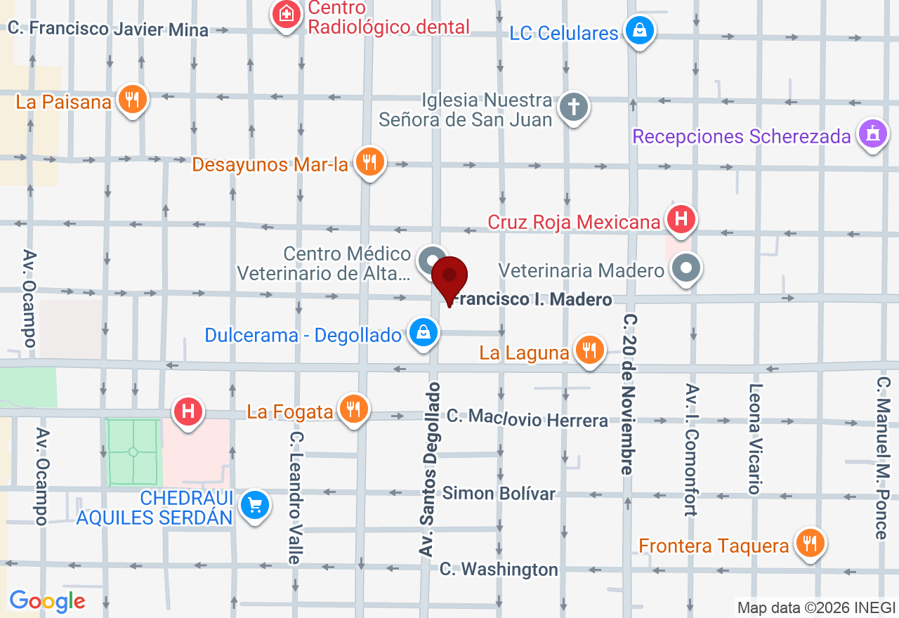 Mapa de la ubicación del consultorio en Nuevo Laredo